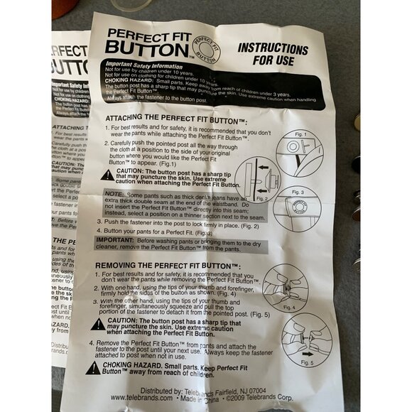 Perfect Fit Button Set of 14 Adjustable Waist Extenders In Assorted Colors - Picture 5 of 7